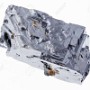 raw galena (galenite) crystal on white